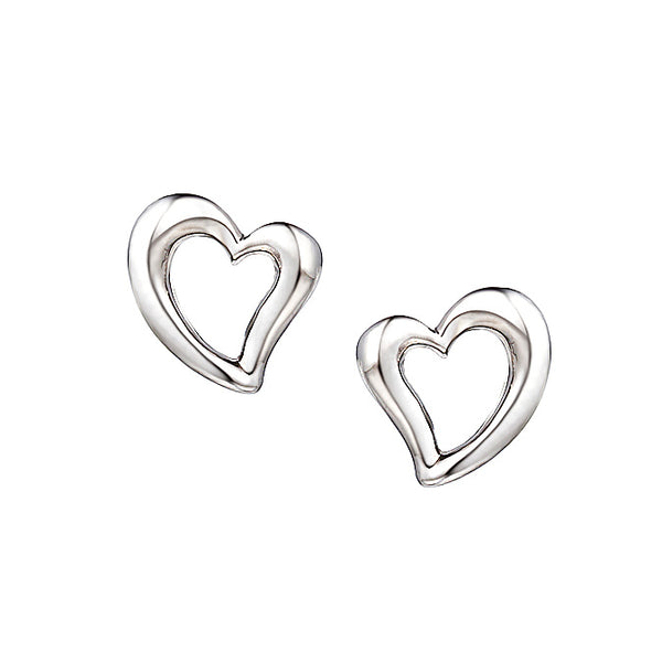 Love & Kisses Silver Heart Earrings by Amore