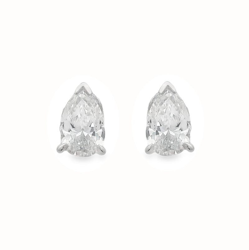 Lab Grown Diamond Pear Cut Earrings 9ct White Gold