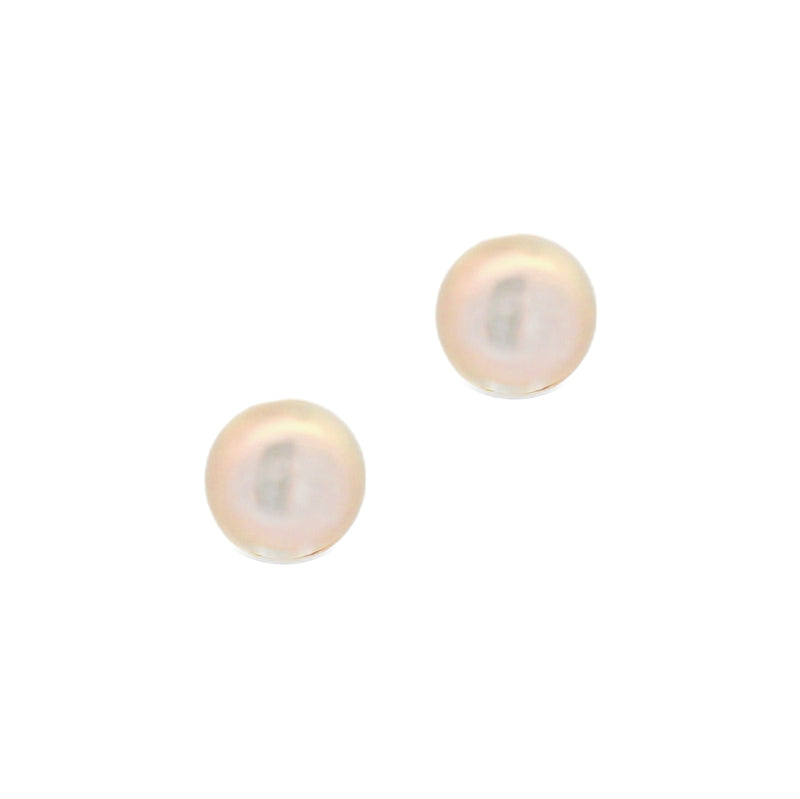 Fresh Water Cultured Pearl Button Earring 9ct Gold