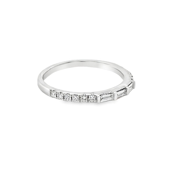 18ct White Gold Mixed Cut Diamond Eternity Ring side