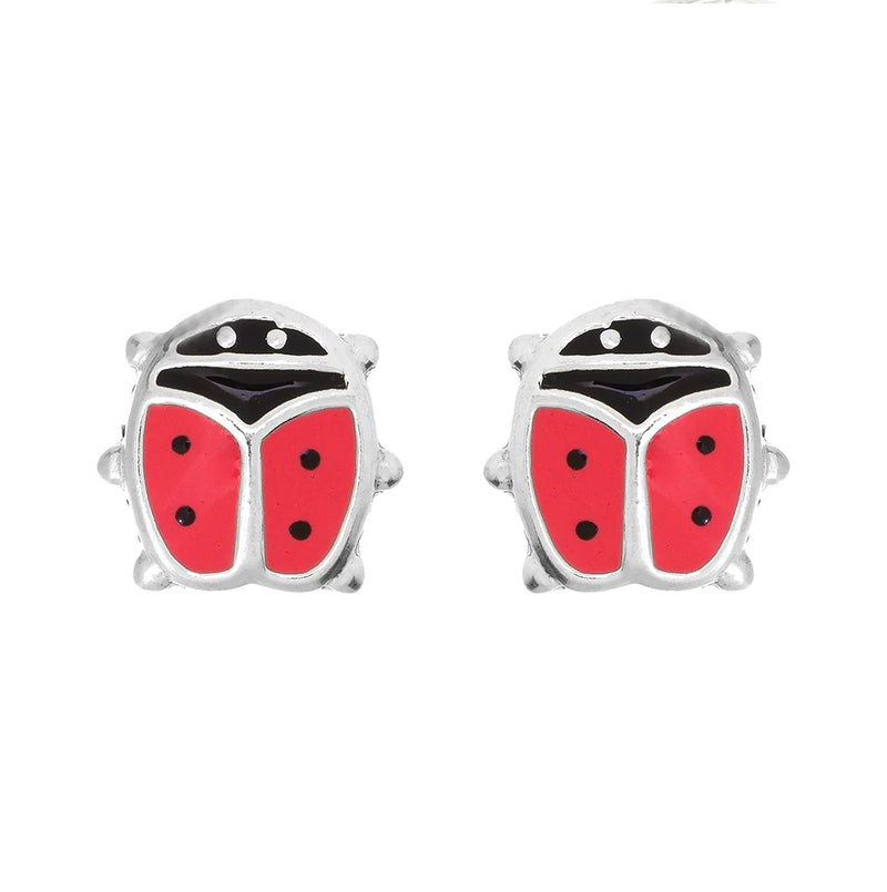 Sterling Silver Ladybug Stud Children's Earrings