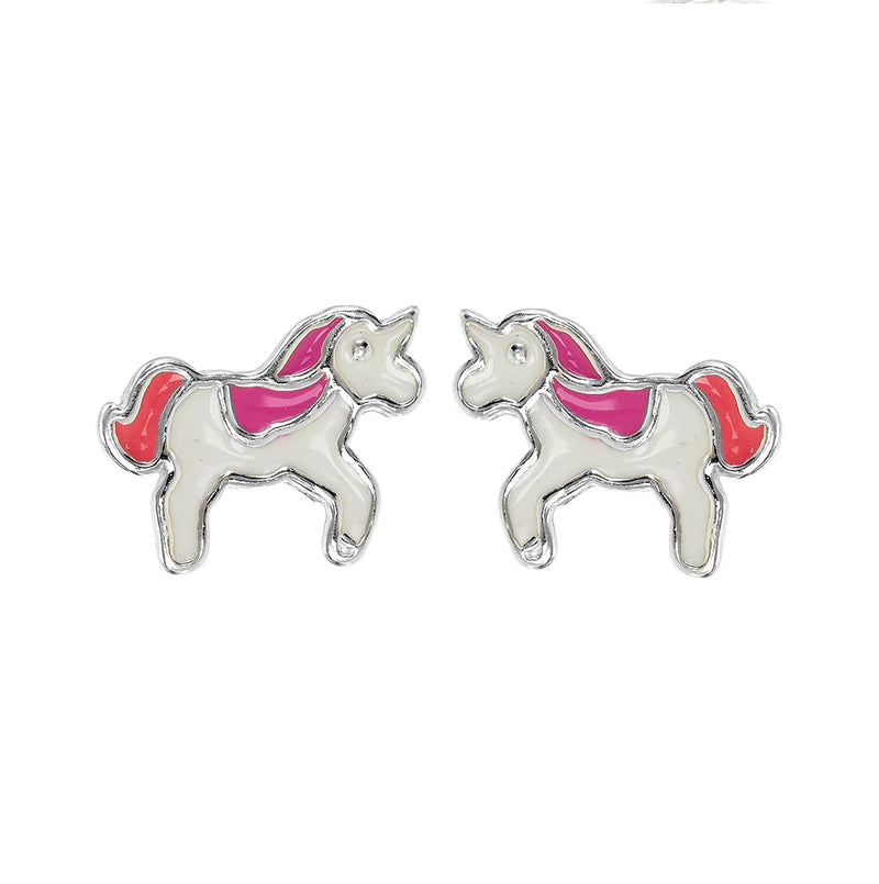 Sterling Silver Unicorn Stud Children's Earrings