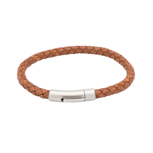 Unique & Co Mens Leather Bracelet B399TAN