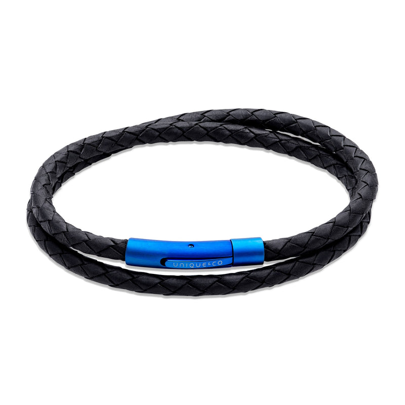 Unique & Co Mens Leather Bracelet B530BL