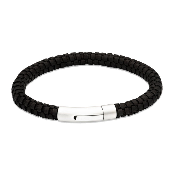 Unique & Co Men's Black Leather Bracelet B543BL