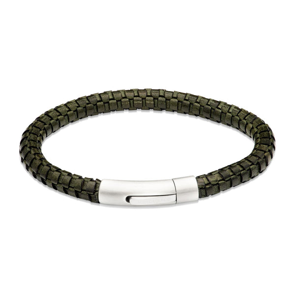 Unique & Co Men's Dark Green Leather Bracelet B543DG