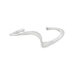 Sterling Silver Curved Torque Bangle