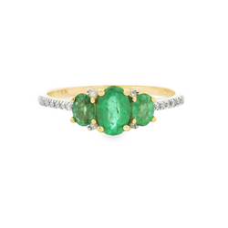 Emerald Trilogy Ring 14ct Gold