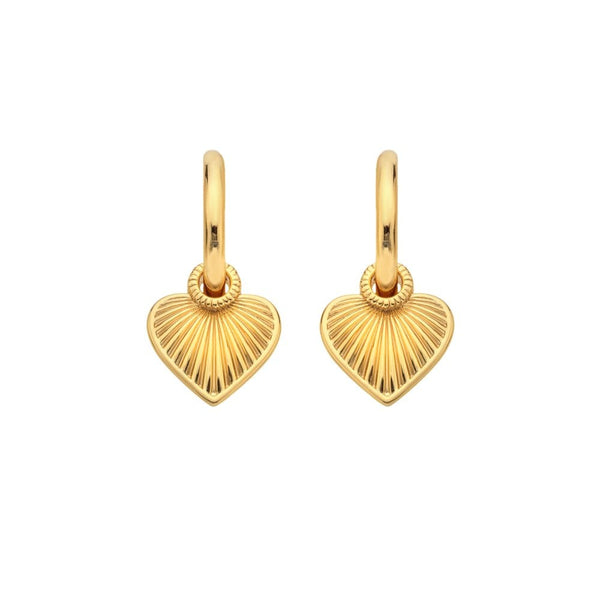 Hot Diamonds HD X Golden Heart Huggie Earrings DE808