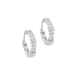 Sterling Silver CZ Hoop Earrings