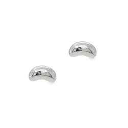 Sterling Silver Bean Stud Earrings