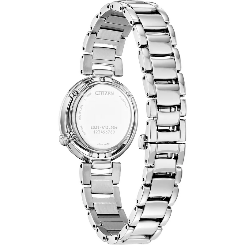 Citizen Eco Drive Ladies L Arcly Diamond Bracelet Watch EM1110-56N rear