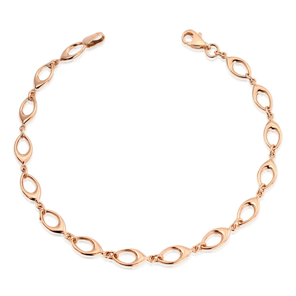 9ct Rose Gold Oval Link Bracelet