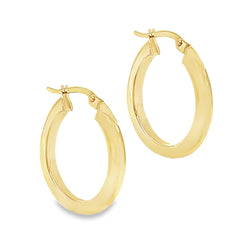 9ct Yellow Gold Oval Hoop Earrings