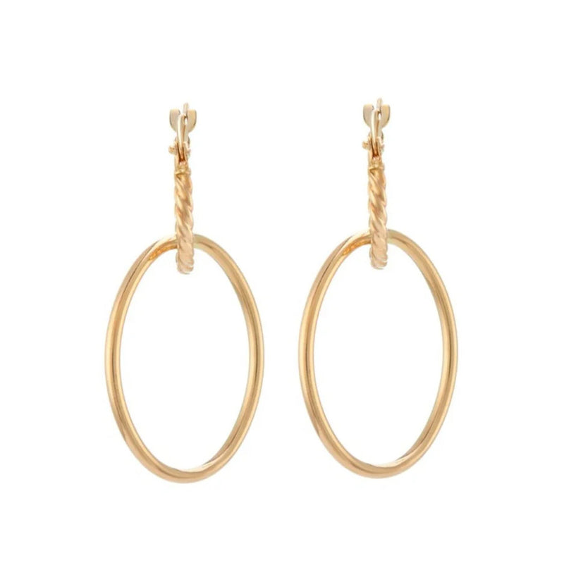 9ct Gold Oval Drop Earrings