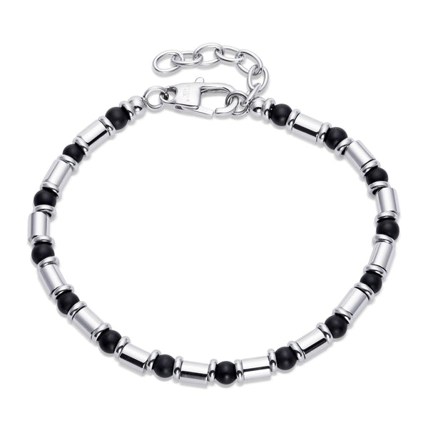 Unique & Co Men's Steel & Black Onyx Bracelet LAB-225