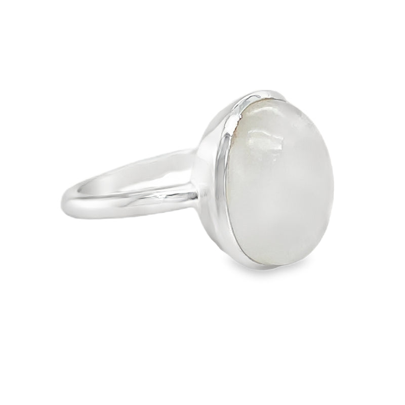 Sterling Silver Oval Moonstone Ring side