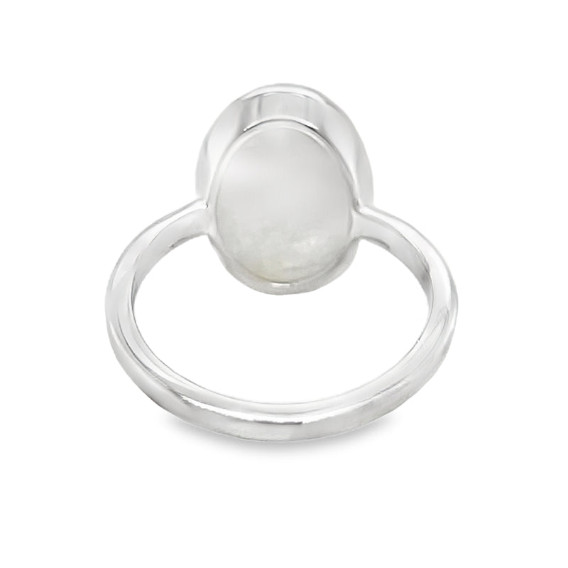 Sterling Silver Oval Moonstone Ring rear