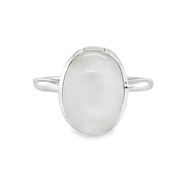 Sterling Silver Oval Moonstone Ring