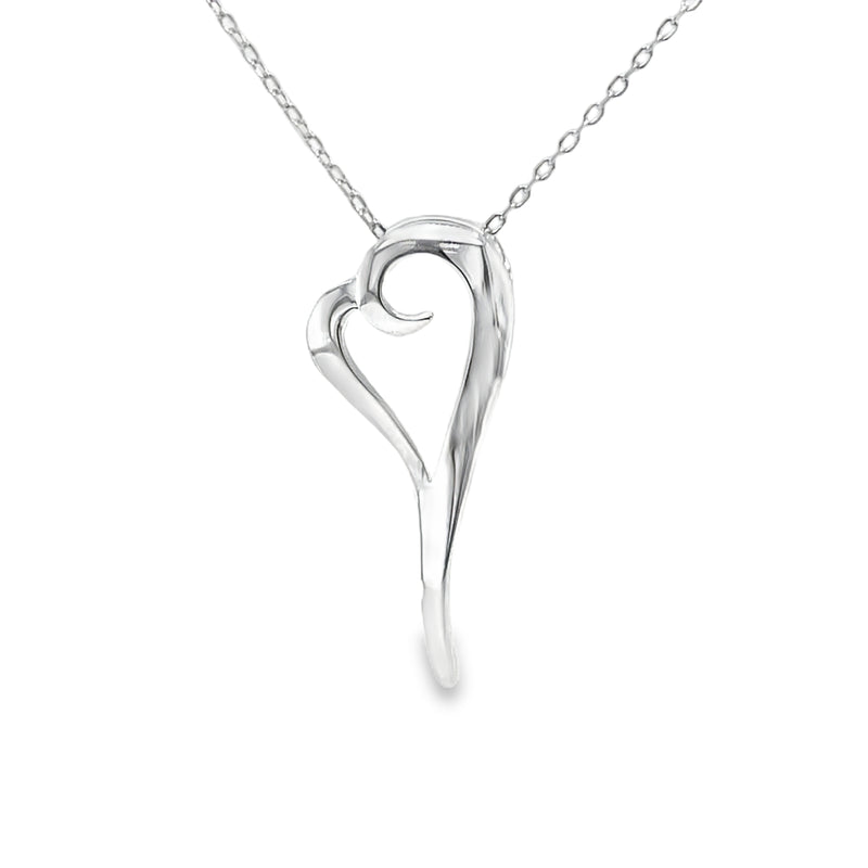 Sterling Silver Melting Heart Necklace