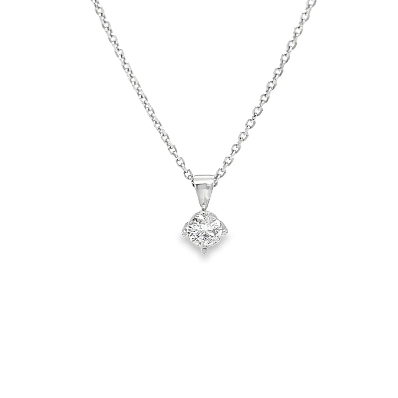 18ct White Gold Solitaire Diamond Pendant 0.31ct