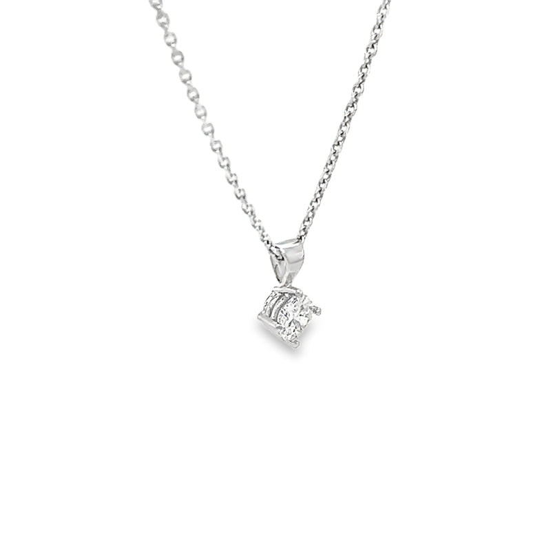 18ct White Gold Solitaire Diamond Pendant 0.31ct side