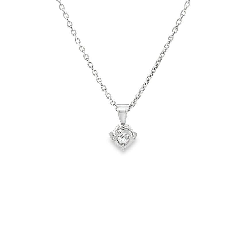 18ct White Gold Solitaire Diamond Pendant 0.31ct rear