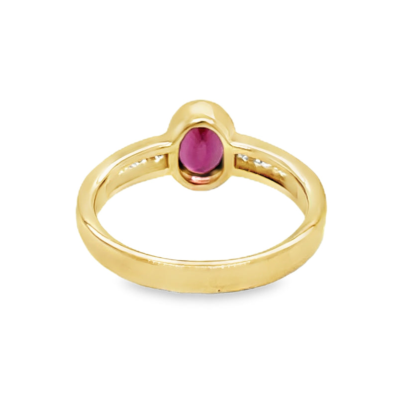 Garnet & Diamond Ring 9ct Gold rear