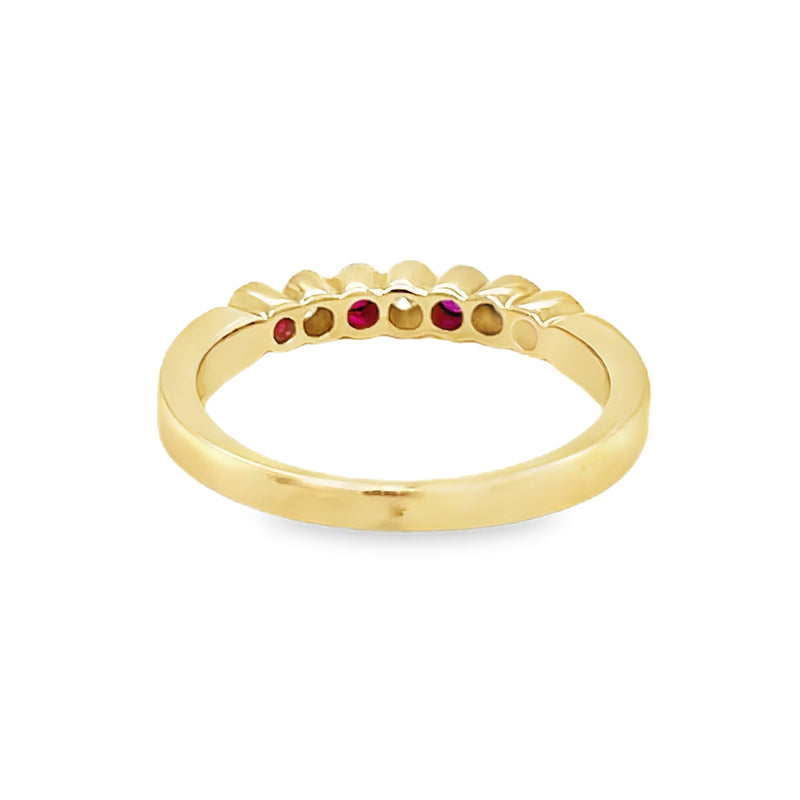 Ruby & Diamond Eternity Ring 9ct Gold rear