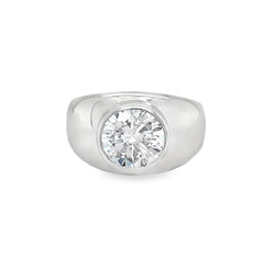 Silver Large Cubic Zirconia Signet Ring