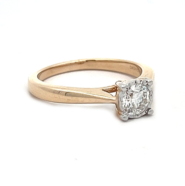 Solitaire 0.51ct Diamond Ring 9ct Yellow Gold side
