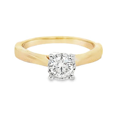 Solitaire 0.51ct Diamond Ring 9ct Yellow Gold