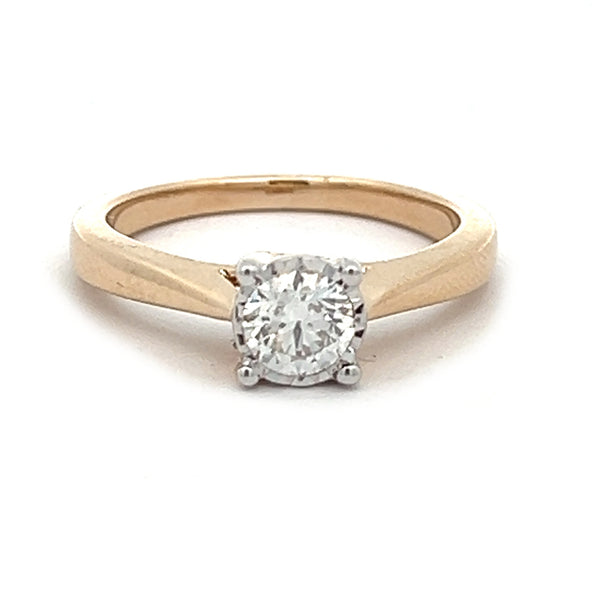 Solitaire 0.51ct Diamond Ring 9ct Yellow Gold