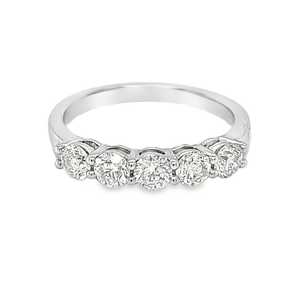 Diamond 5 Stone Eternity Ring 1.00ct Claw Set Platinum