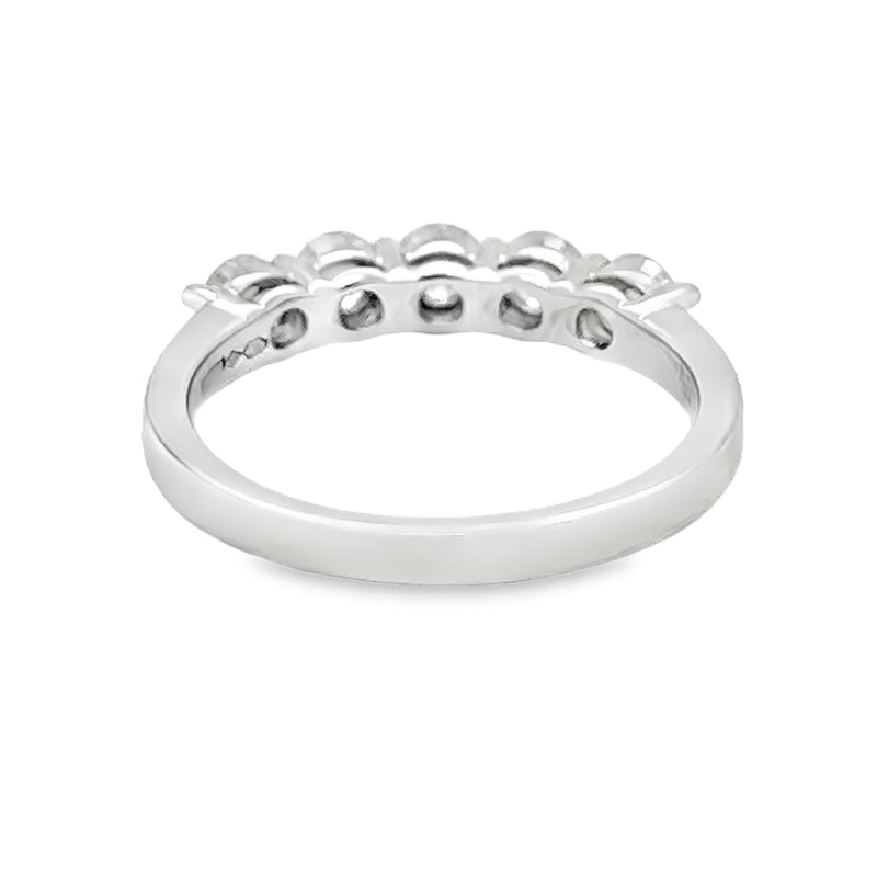 Diamond 5 Stone Eternity Ring 1.00ct Claw Set Platinum rear