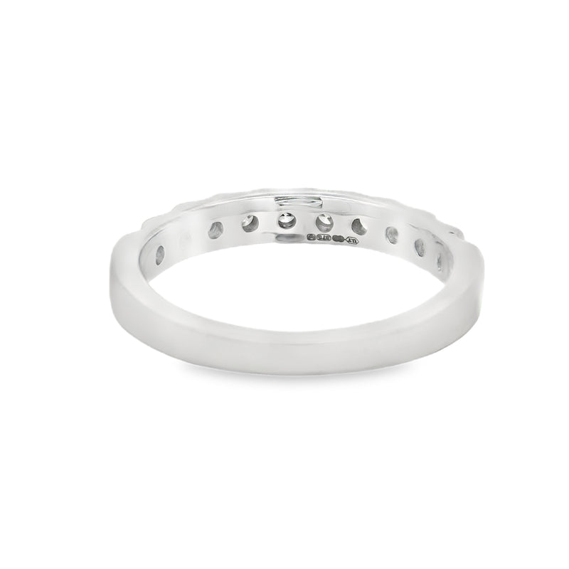 9ct White Gold Diamond 10 Stone Bar Set Eternity Ring 0.50ct