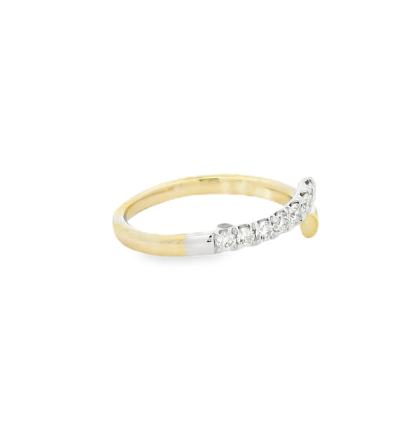 9ct Gold Diamond Crossover Ring 0.25ct side