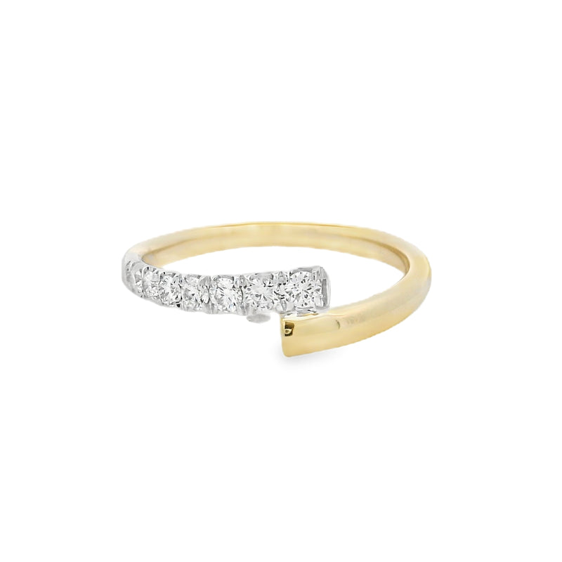 9ct Gold Diamond Crossover Ring 0.25ct