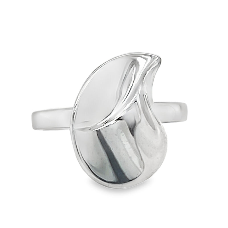 Sterling Silver Melted Teardrop Ring