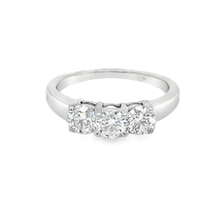 3 Stone Diamond Ring 0.98ct 9ct White Gold