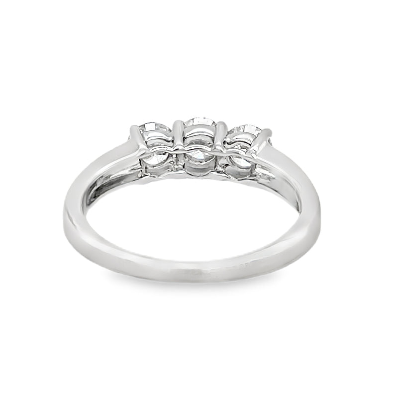 3 Stone Diamond Ring 0.98ct 9ct White Gold