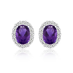 The Real Effect CZ Oval Cluster Earrings RE29554AM