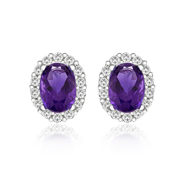 The Real Effect CZ Oval Cluster Earrings RE29554AM