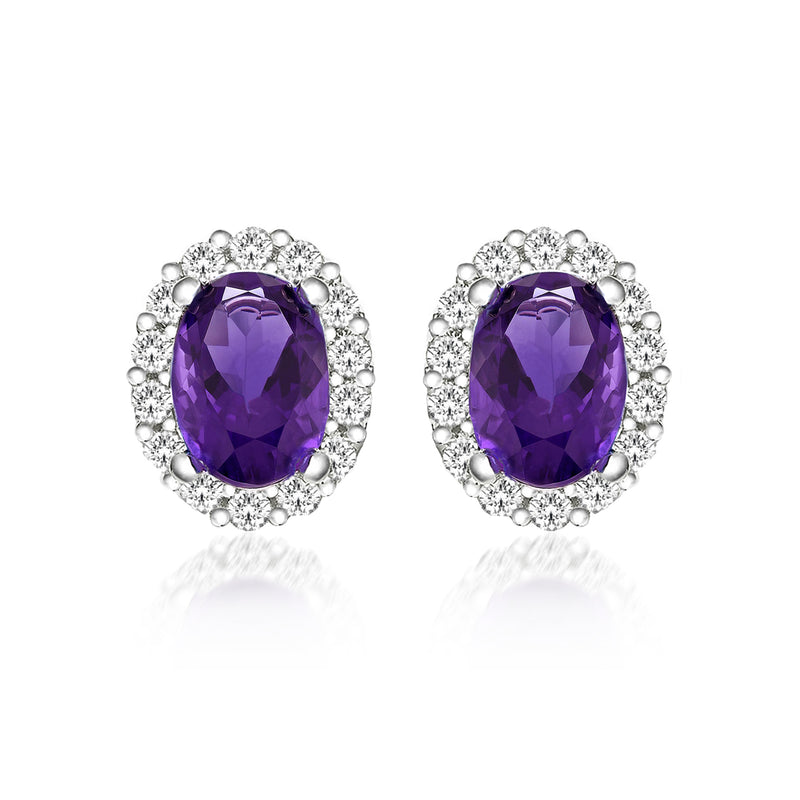 The Real Effect CZ Oval Cluster Earrings RE29554AM