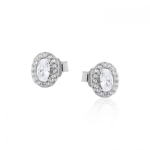 The Real Effect Oval Cluster Earrings RE42774