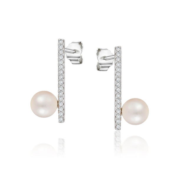 The Real Effect CZ Pearl Earrings Drop RE53824