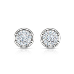 The Real Effect CZ Round Bezel Earrings RE54064