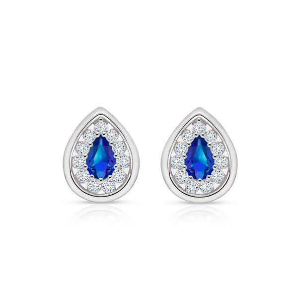 The Real Effect Teardrop Blue CZ Earrings RE54084