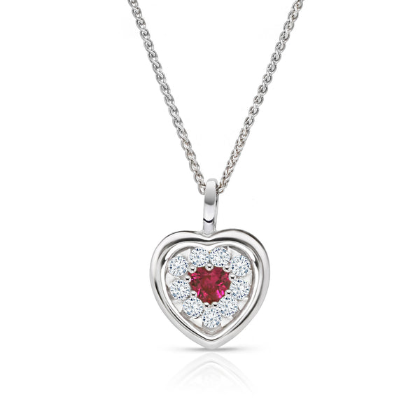 Real Effect Red CZ Heart Necklace RE54114