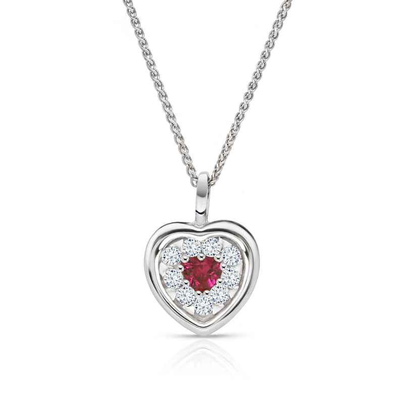 Real Effect Red CZ Heart Necklace RE54114